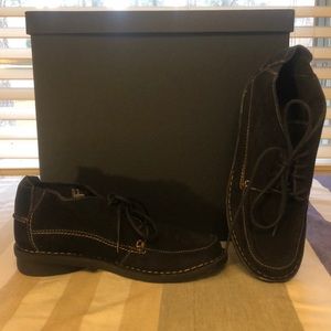 Clarks Black Suede Short Lace Up Boot